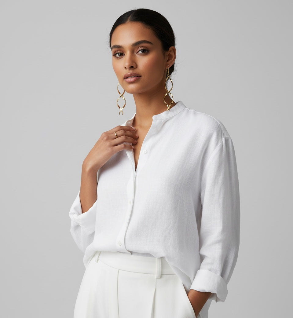 Gold Twisted Spiral Drop Earrings