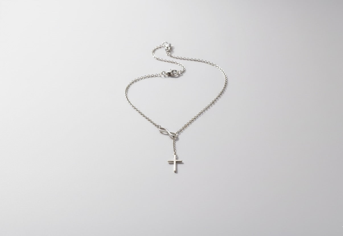 Silver Infinity Cross Necklace