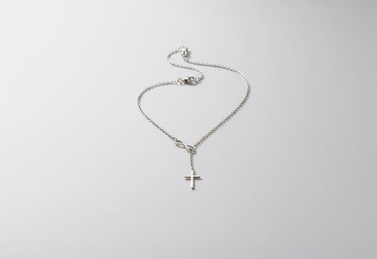Silver Infinity Cross Necklace