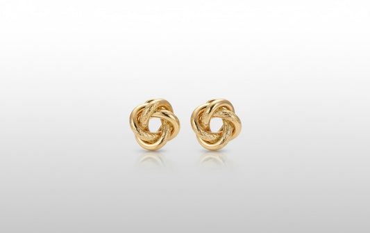Gold Knot Stud Earrings