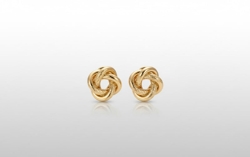 Gold Knot Stud Earrings