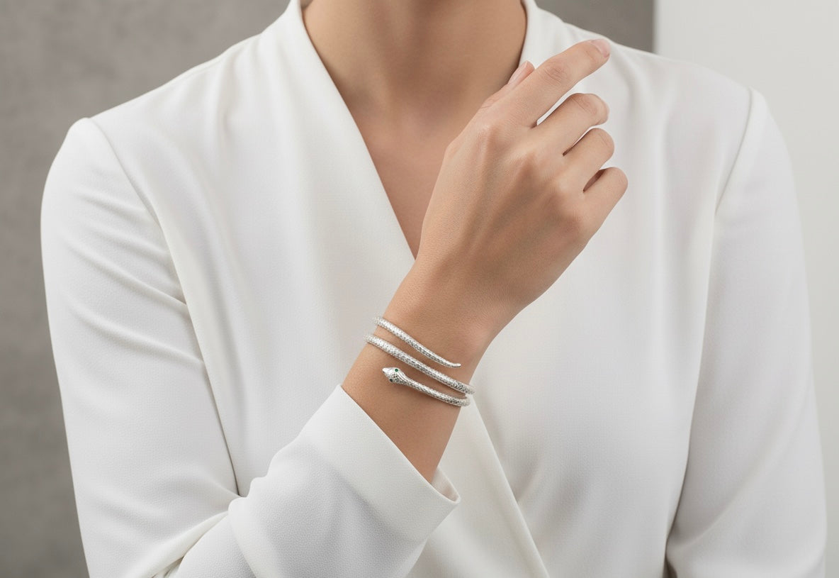 Sterling Silver Snake Bracelet
