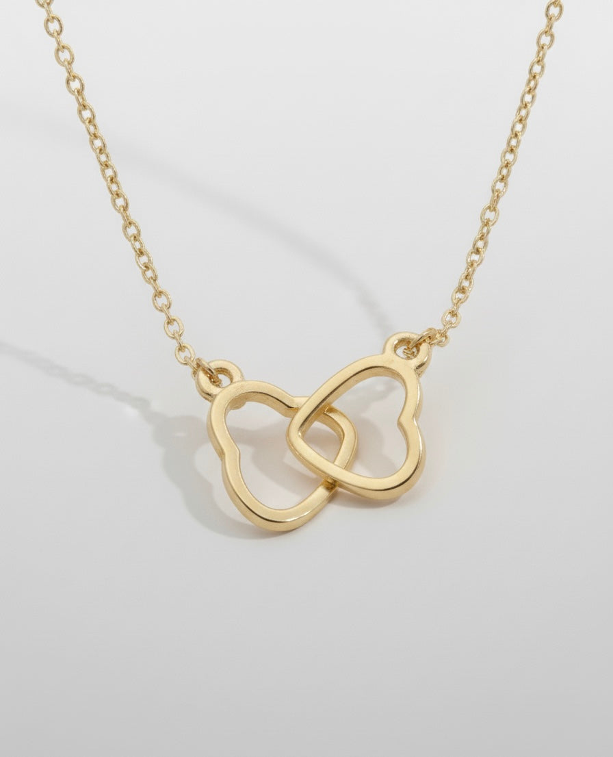 Gold Double Heart Necklace