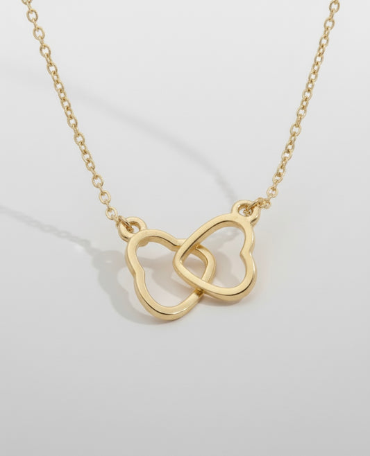 Gold Double Heart Necklace