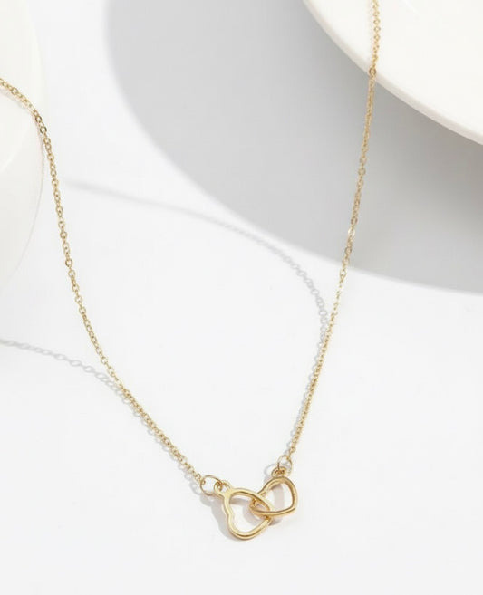 Gold Double Heart Necklace