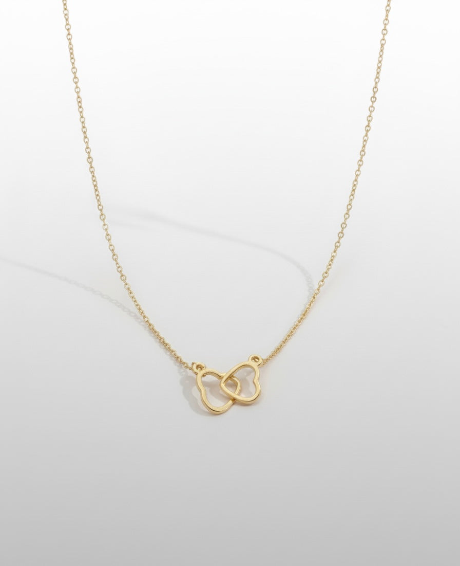 Gold Double Heart Necklace