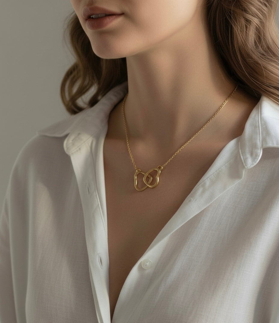 Gold Double Heart Necklace
